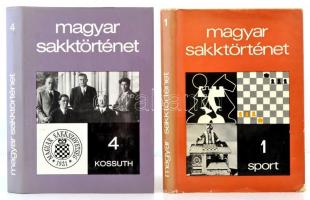 Magyar sakktörténet. Szerk.: Barcza Gedeon, Bilek István, Földeák Árpád. 1.,4. kötet. 1. A legrégibb történeti emlékektől az első magyarországi nemzetközi mesterversenyig. 4. A második Magyar Sakkszövetség megalakulásától a második világháború végéig 1922-1944. Bp., 1975-1996, Sport-Kossuth. Kiadói egészvászon-kötés, kiadói papír védőborítóban.