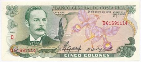 Costa Rica 1990. 5C T:I Costa Rica 1990. 5 Colones C:UNC Krause 236