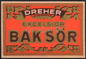 cca 1920 Dreher Excelsior Bak sörcímke, Athenaeum, apró tűnyommal, 8x12 cm