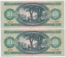 1962. 10Ft (2x) sorszámkövetők T:I