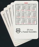 1980 "25 éves a Varsói Szerződés" - 5 db különböző kártyanaptár