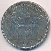 1930. 5P Ag "Horthy jobbra" T:2-,3 patina
Adamo P8