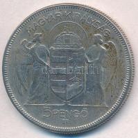 1930. 5P Ag "Horthy jobbra" T:2-,3 patina
Adamo P8