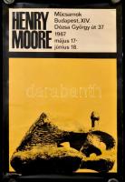 1967 Papp Gábor (1918-1982): Henry Moore, Műcsarnok, kiállítás plakát, restaurált, 82x56 cm