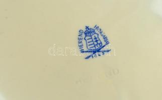 Herendi Viktória mintás porcelán süteményes tál, kézzel festett, jelzett(1943), hibátlan, d: 19 cm