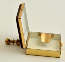 Réz úti hamuzó, zománcozott belsővel, jó állapotban, 6,5x4x1,5 cm