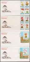 Mushroom corner set + blockset + 4 FDC Gombák ívsarki sor + blokksor + 4 db FDC