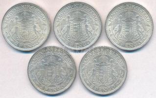 1938. 2P Ag "Madonna" (5x) T:1- Adamo P7