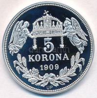 DN "Királyi koronák / 1909. 5K - Ferenc József" Ag emlékérem (20g/0.999/38,61mm) T:PP