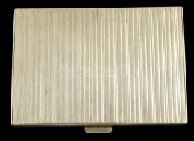 Ezüst(Ag) cigarettatárca, belsejében gravírozott monogrammal, jelzett, 11x8x1 cm, nettó: 168,9 g