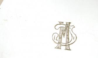 Ezüst(Ag) cigarettatárca, belsejében gravírozott monogrammal, jelzett, 11x8x1 cm, nettó: 168,9 g