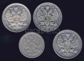 Oroszország 1891. 15k Ag T:3 + 1914. 20k Ag T:2 + 1916. 20k Ag (2x) T:2