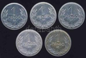 1926-39. 1P Ag sor, benne 5klf db T:1/2 (2x), 2 (1x), 2/3 (2x)