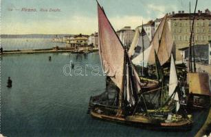 Piran, Pirano; Riva Daute, ships (tear)