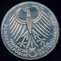 NSZK 1975. 5M Ag "Fredrich Ebert" T:1/2