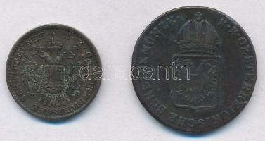 1816B 1kr Cu + 1851B 1/2kr Cu T:2,2- patina, ph