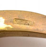 Réz fokos, jelzett (Szoboszla), fa nyéllel, jó állapotban,