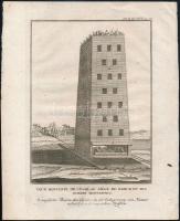 cca 1750 Caesar mozgó tornya, rézmetszet, papír, az Histoire de Polybe kötetből (2. köt. 275. p., 26. t.), 25×20,5 cm