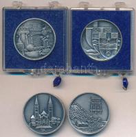 DN "Keszthely" ezüstözött fém emlékérem, plombált műanyag tokban (32mm) + DN "Szentes...