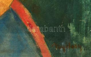 Nyilasy jelzéssel: Kislány portré, olaj, karton, keretben, 60×42 cm