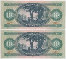 1969. 10Ft (2x) sorszámkövetők T:I nyomdai papírránc