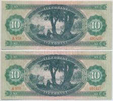 1969. 10Ft (2x) sorszámkövetők T:I nyomdai papírránc