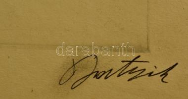 Olvashatatlan jelzéssel: Mesterházi Lajos. Rézkarc, karton, foltos, 42×30 cm