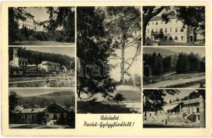 Parád-Gyógyfürdő - 8 db régi megíratlan városképes lap / 8 pre-1945 unused town-view postcards