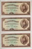 1946. 100.000.000P (8x) sorszámkövetők T:I,I-