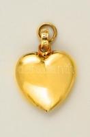Aranyozott ezüst(Ag) szív alakú függő, jelzett, 3,3x2,2 cm, nettó: 4,1 g