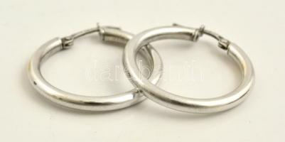 Ezüst(Ag) karika fülbevalópár, jelzett, d: 3 cm, nettó: 4 1 g