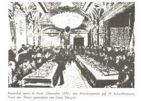 6 db MODERN sakk motívumlap, szimultánok képeslapokon / 6 MODERN chess motive cards, simultaneous ch...