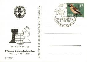 5 db MODERN sakk motívumlap, Nemzetközi Sakkszövetség / 5 MODERN chess motive cards, FIDE (Fédératio...