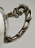 Ezüst(Ag) oroszlánfejes négylábú cukortartó, jelzett, m: 7 cm, nettó: 97,1 g