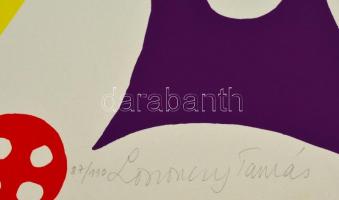 Lossonczy Tamás (1904 -2009):  Játékos formák. Színes szita, papír, jelzett, 87/110, 59,8 x 49 cm