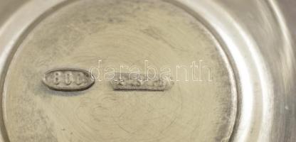 Ezüst(Ag) kézi gyertyatartó, jelzett, d: 10,8 cm, nettó: 95 g