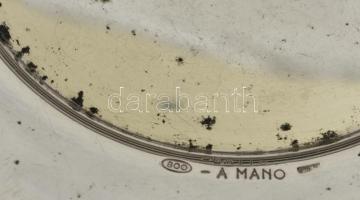 Ezüst(Ag) kerek kínálótál, jelzett, d: 14 cm, nettó: 139,3 g