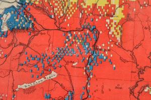 Cholnoky Jenő: Magyarország néprajzi térképe. [1903] Magyar Földrajzi Intézet, paszpartuban, szakadá...