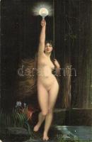 Die Wahrheit / Erotic art postcard, litho s: Jules Lefevre