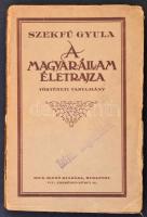 Szekfű Gyula: A magyar állam életrajza. Történelmi tanulmány. Második kiadás. Bp., 1923, Dick Manó. Kiadói papírkötés, a hátsó borító hiányzik, az elülső borító leszakadt, de belül jó állapotban.