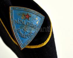 Diák sapka (Dózsa György Gimnázium) zománc jelvénnyel, h:27 cm