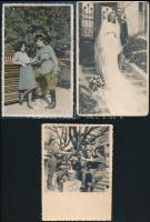 cca 1938-1942 Katonákat ábrázoló, katonasággal kapcsolatos fotók, 5 db, 11,5x8,5 és 12x17 cm között