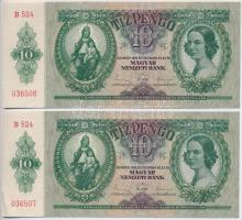 1936. 10P (2x) sorszámkövető pár T:III