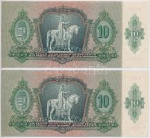 1936. 10P (2x) sorszámkövető pár T:III