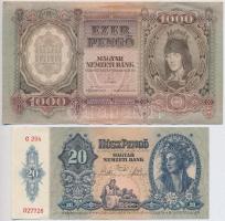 1936. 10P (3x) + 1941. 20P + 1943. 1000P T:III kis szakadás