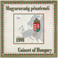 1998. 50f-200Ft (10xklf) forgalmi sor dísztokban + 1998. 100Ft alpakka &quot;1848-1849. Szabadságharc 150. évfordulójára&quot; T:BU kicsit gyűrött tok, patina Adamo FO31