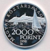 1998. 2000Ft Ag "Régi balatoni hajók II - Phoenix" dísztokban, tanúsítvánnyal T:PP