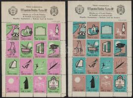 Bélyegkiállítással kapcsolatos kis tétel: ívek, töredékek, darabok