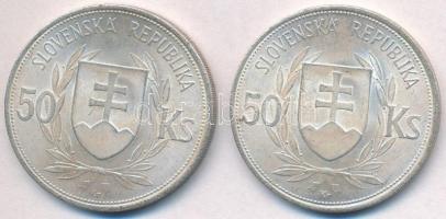 Szlovákia 1944. 50K Ag "Függetlenség 5. évfordulója" (2x) T:2
Slovakia 1944. 50 Korun Ag ...