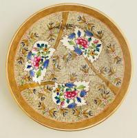 cca 1900 Herendi Cubash mintás talpas tányér, kézzel festett (koronás), jelzett, hibátlan, d: 20,5 cm
